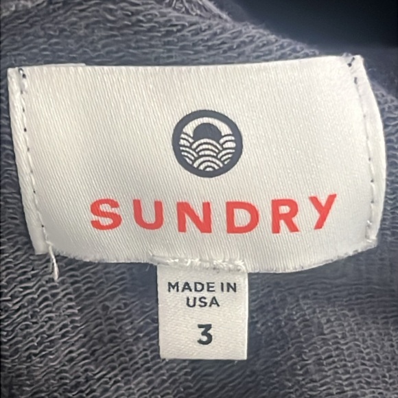 Sundry Women Sweatshirt Hoodie Black Sz L (3)Kangaroo Pocket Pink & Wine Stripe - Picture 6 of 9